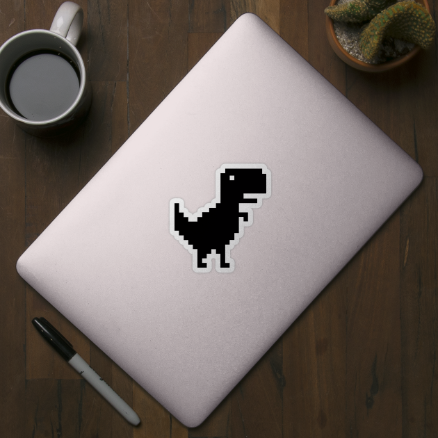 Pixel Dinosaur, No Internet Connection by JK Mercha